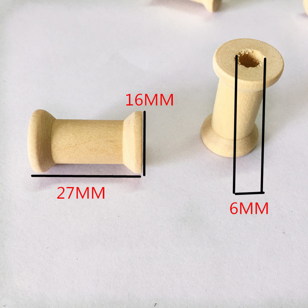 Embroidery Threads - 60 bobine in legno naturale per