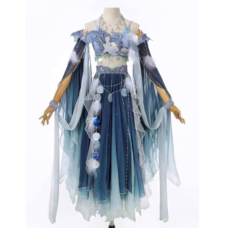 Embroidery Skirt - Abito Blu Esotico con Ricami Elaborati,