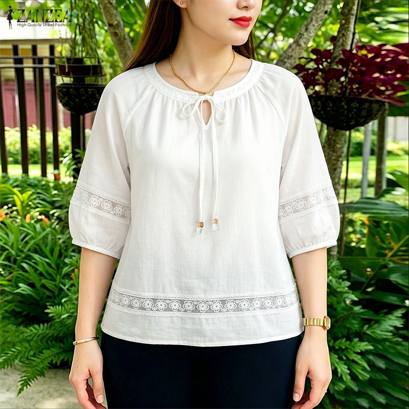Embroidery Jersey - Camicia da donna ZANZEA con ricami