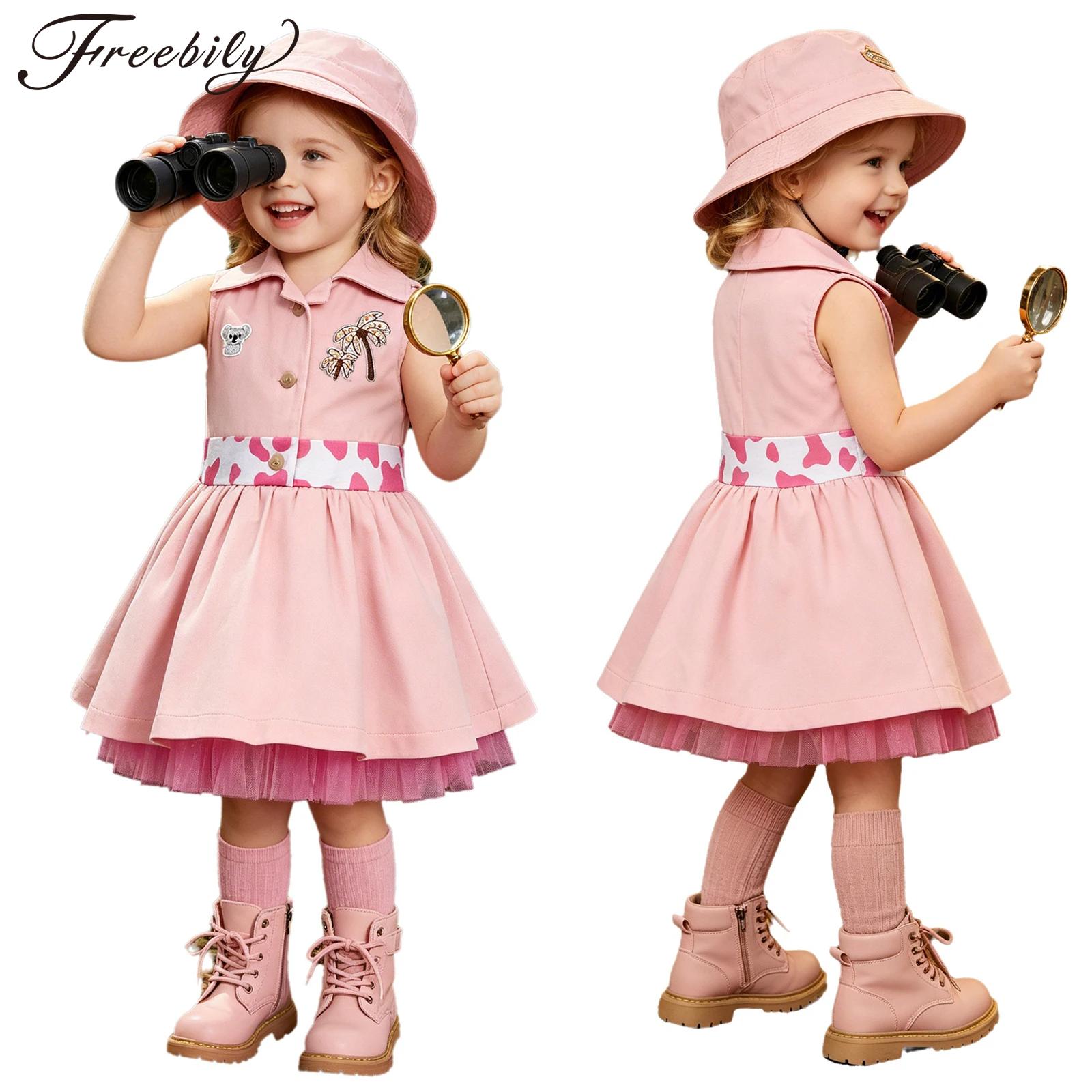 Embroidery Jersey - Vestito da Zookeeper per Bambine, Senza
