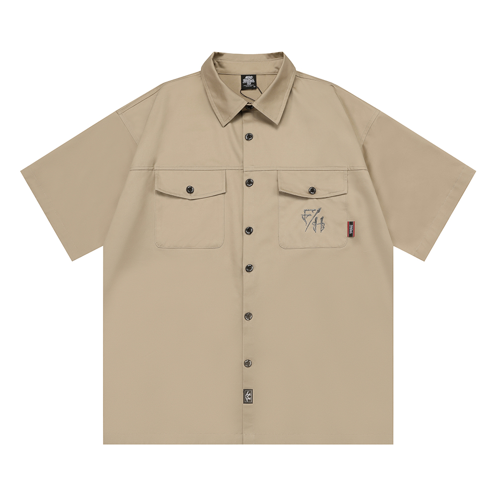 Embroidery Font Free - Camicia Larga da Uomo in Stile