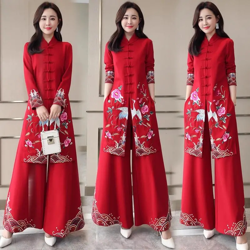 Embroidery Youtube - Set Cheongsam lungo stile etnico Primavera
