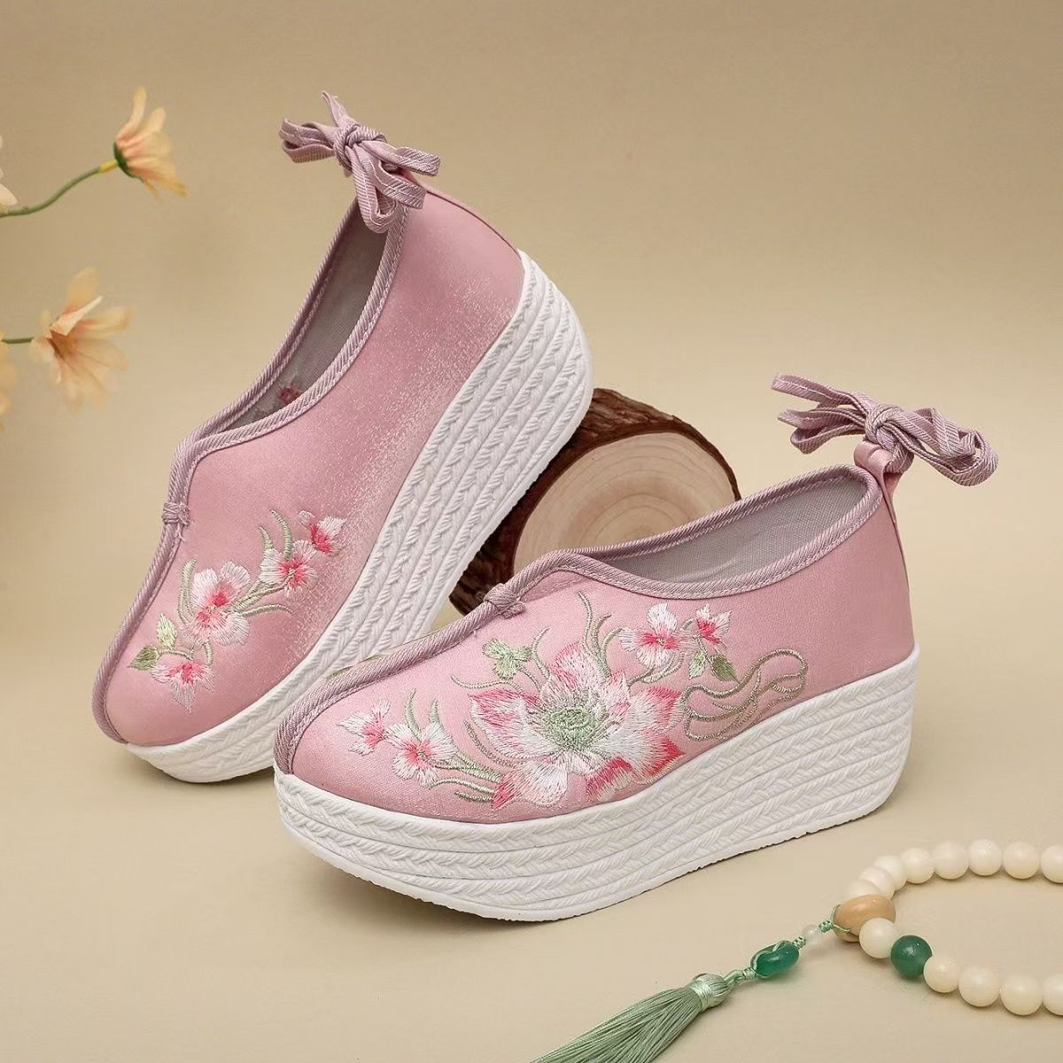 Embroidery Skirt - Scarpe Etniche da Donna con Zeppa