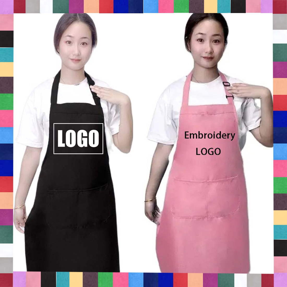 Embroidery Kitchen - Grembiuli con LOGO personalizzato in 18