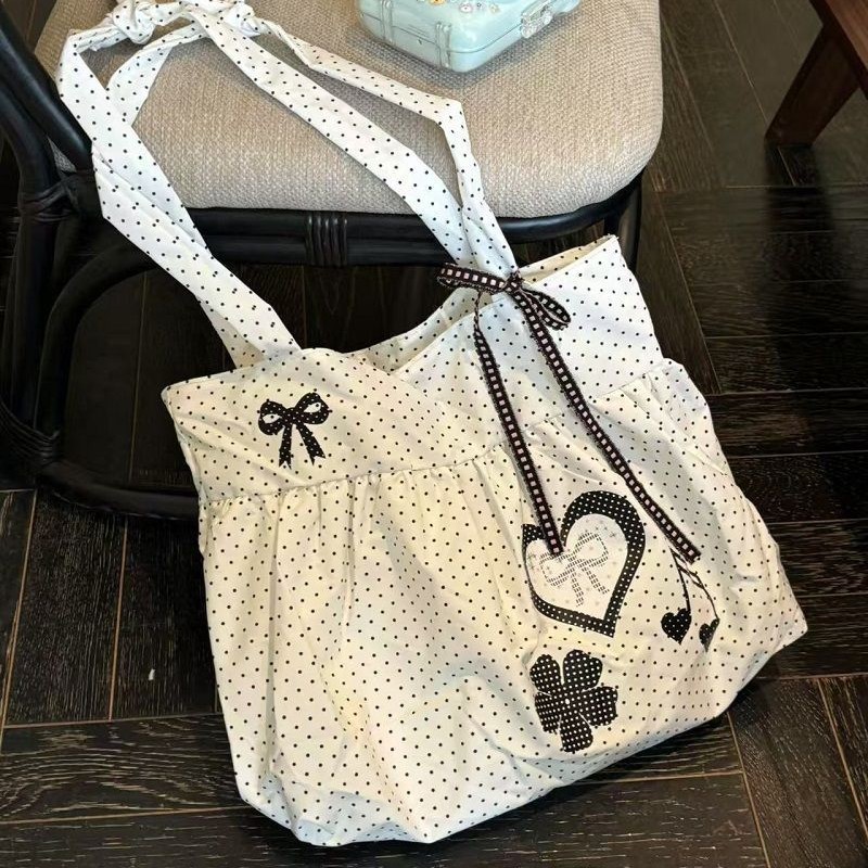 Embroidery Design Love - Borsa a Spalla Coreana a Pois