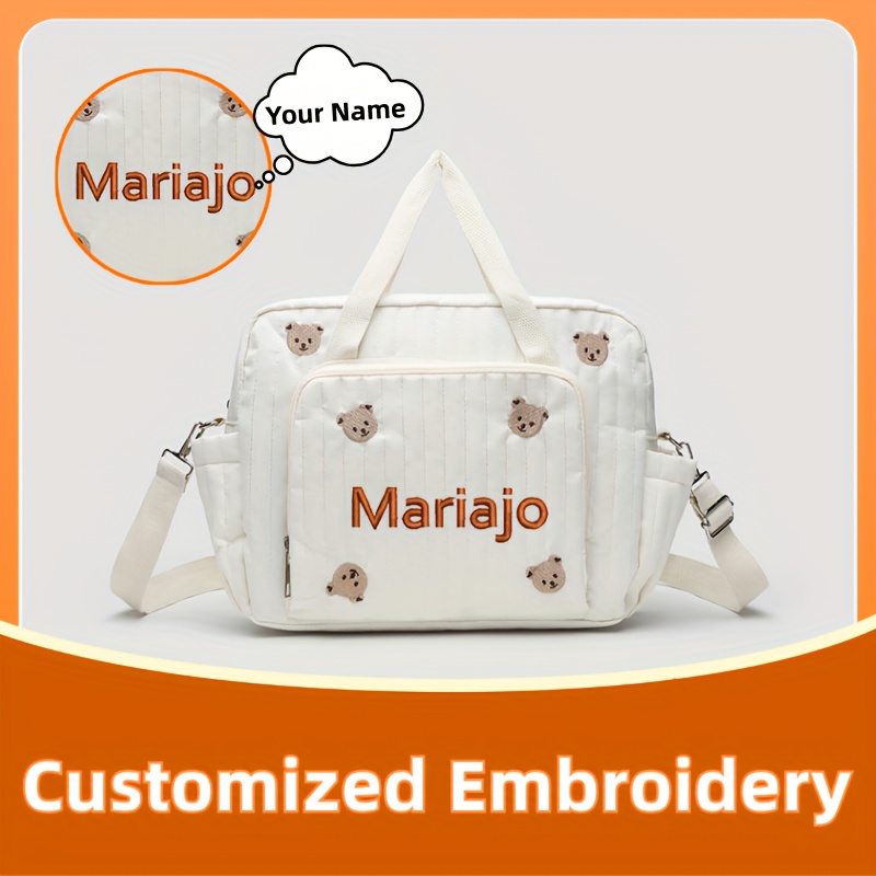 Embroidery Font Free - Borsa da viaggio con motivo orso