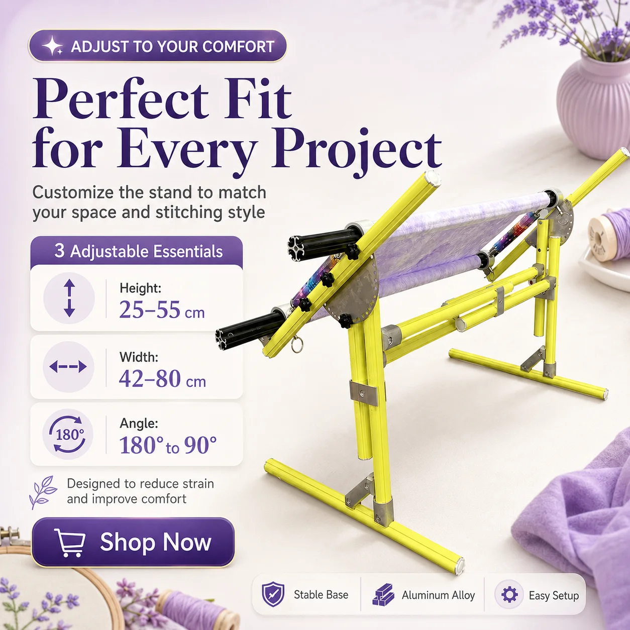 Embroidery Frame - Supporto regolabile in alluminio 2 in
