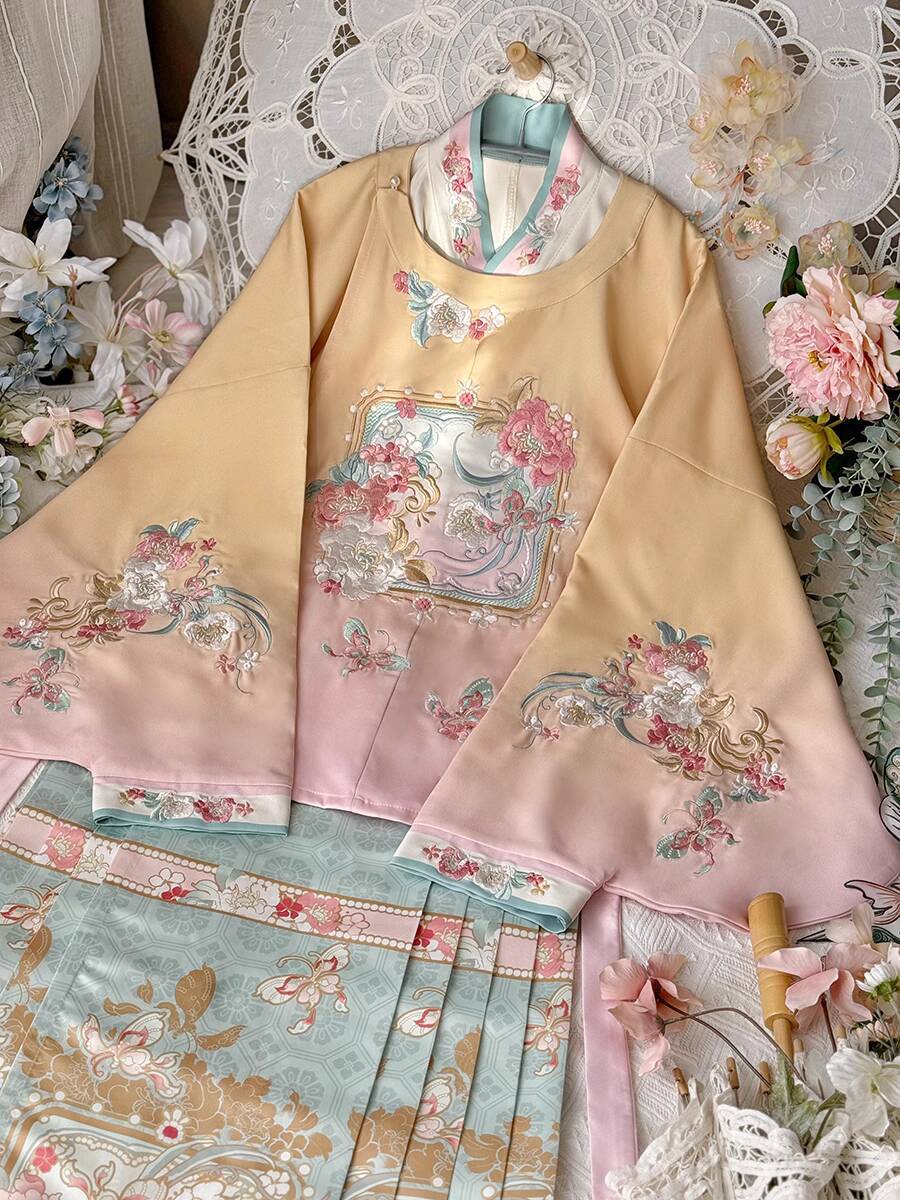 Embroidery Skirt - Nuovo Hanfu Donna Sistema Ming Girocollo