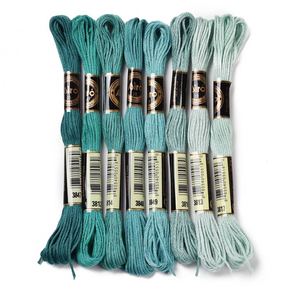 Embroidery Floss - 1 Set di 8 Gomitoli di