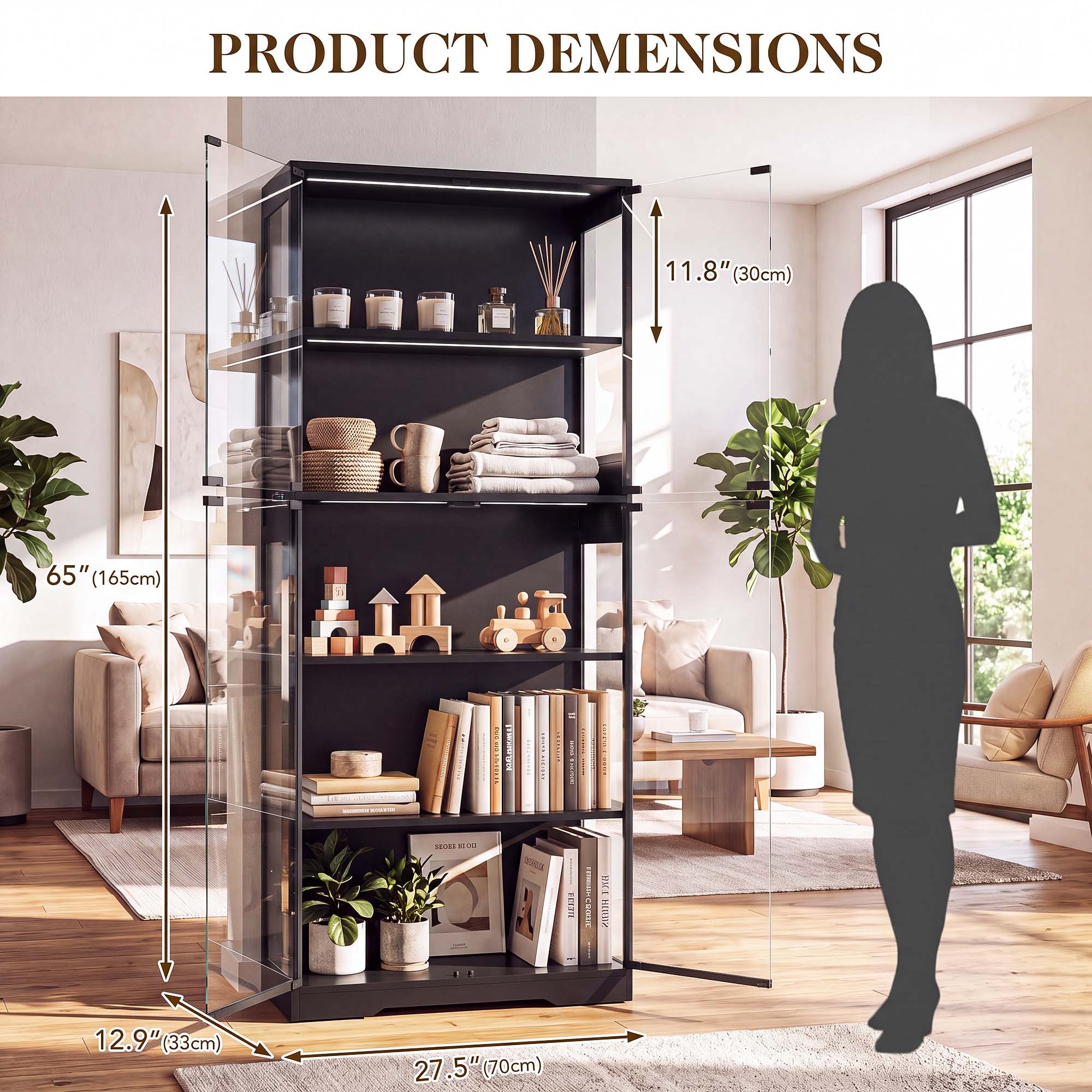 TCGBKAF Vetrina a 5 Ripiani co - Frame Display Wood recensione e prezzo