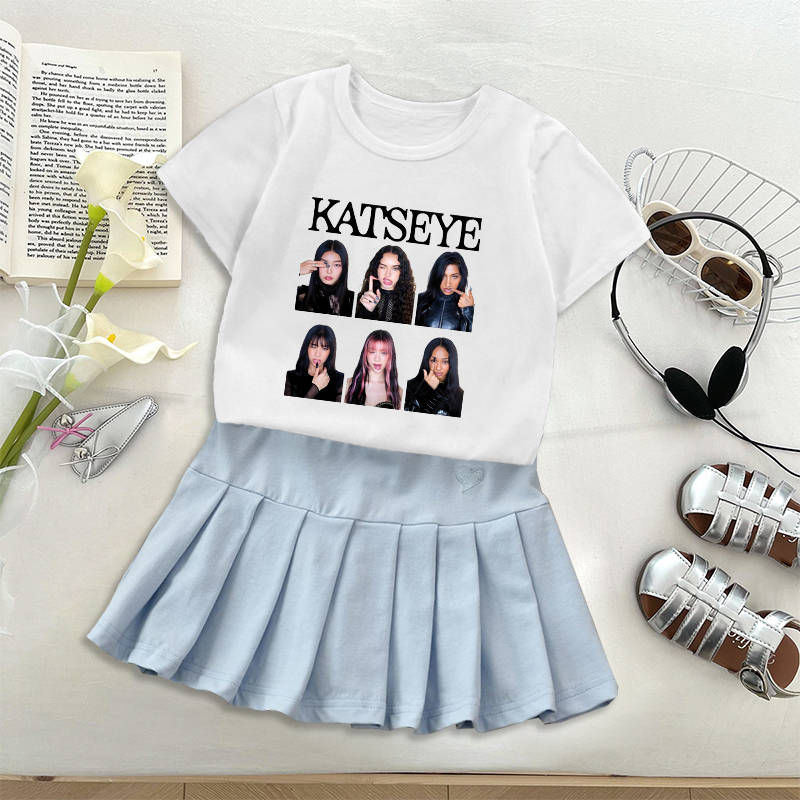 Moda K POP K-KATSEYE T-shirt G - Embroidery Skirt recensione e prezzo