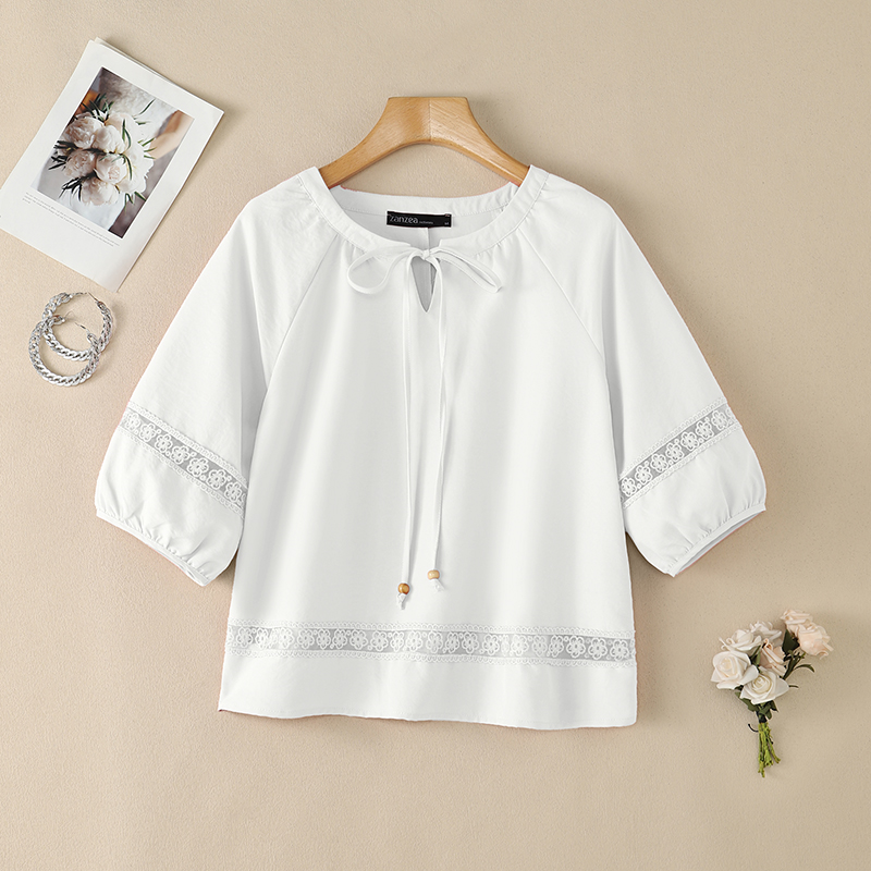 Camicia da donna ZANZEA con ri - Embroidery Jersey recensione e prezzo
