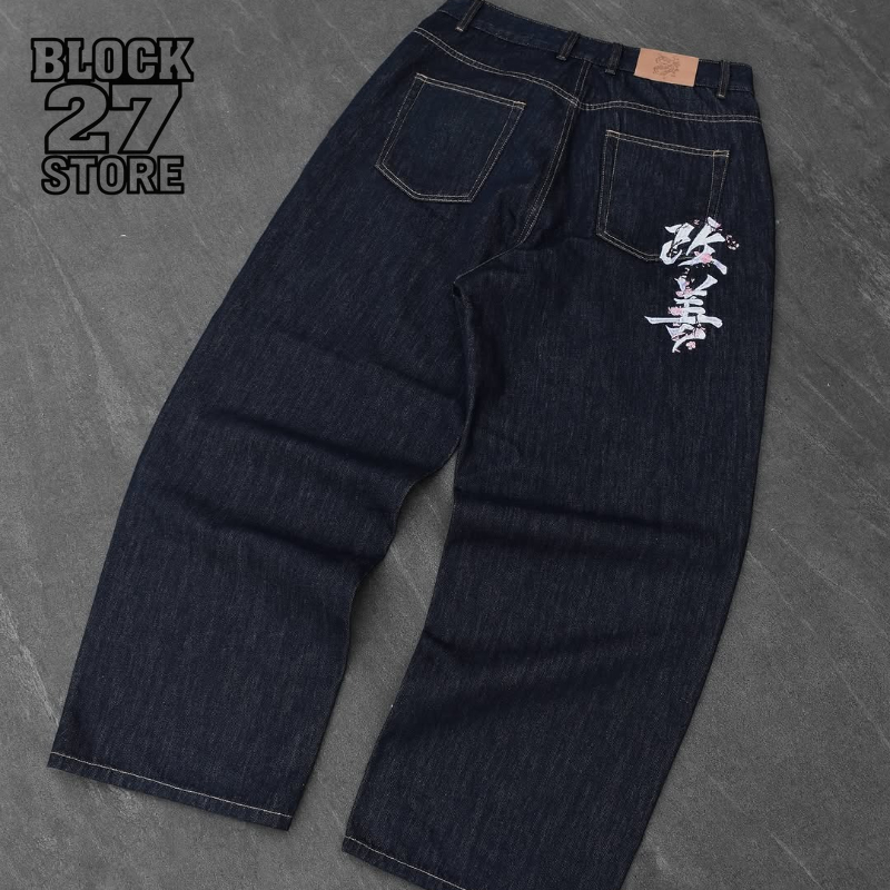 Jeans da uomo Harajuku Y2K Ret - Embroidery Font Free recensione e prezzo