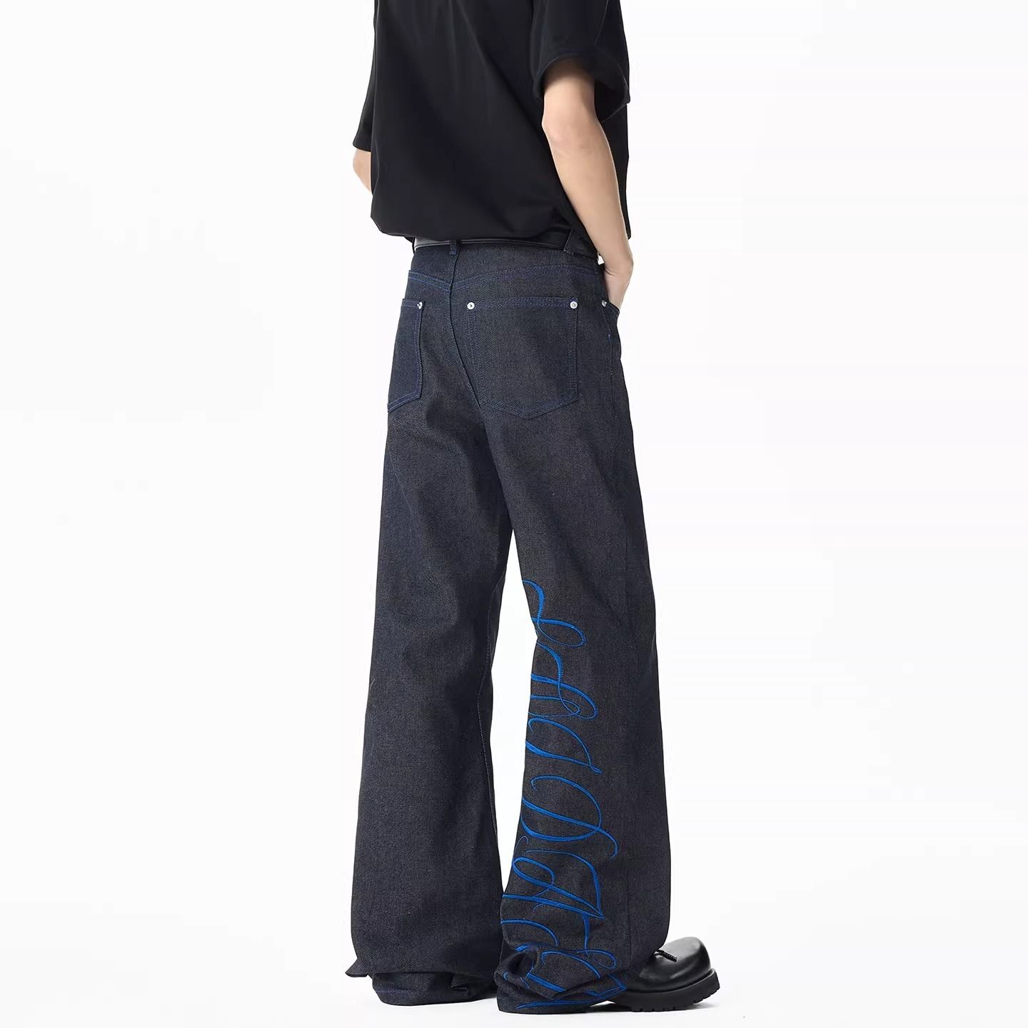 Jeans da Uomo Blu con Ricamo,  - Embroidery Font Free recensione e prezzo