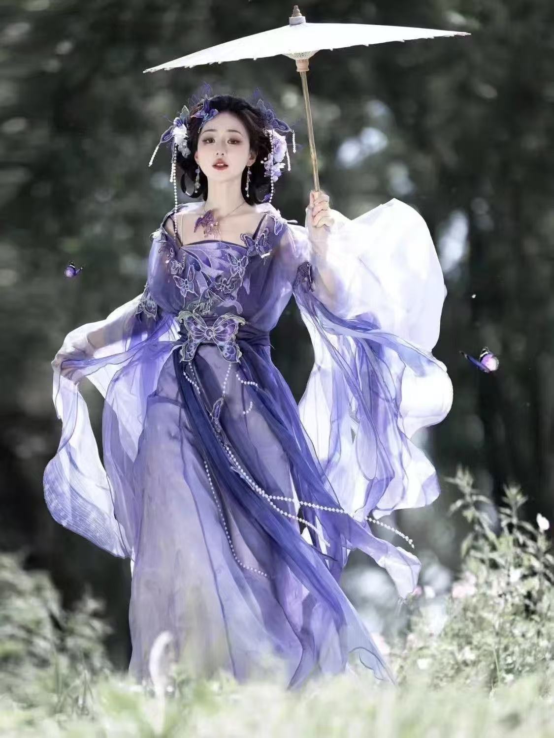 Hanfu Cinese Originale Viola d - Embroidery Skirt recensione e prezzo