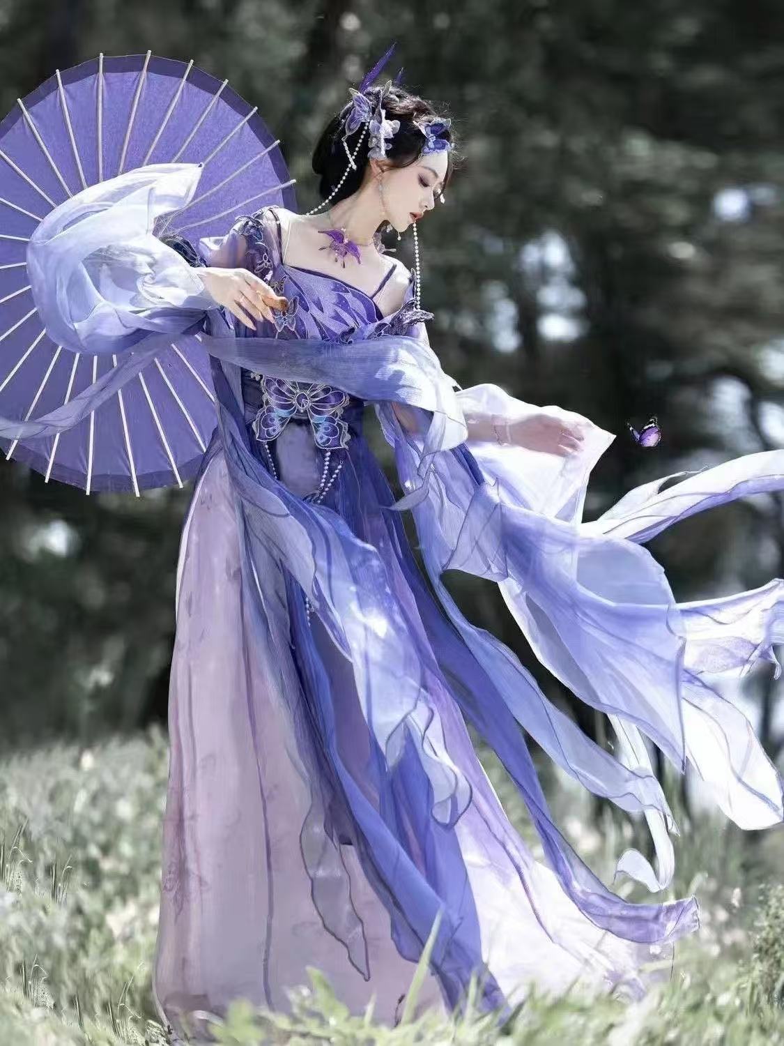 Hanfu Cinese Originale Viola d - Embroidery Skirt recensione e prezzo