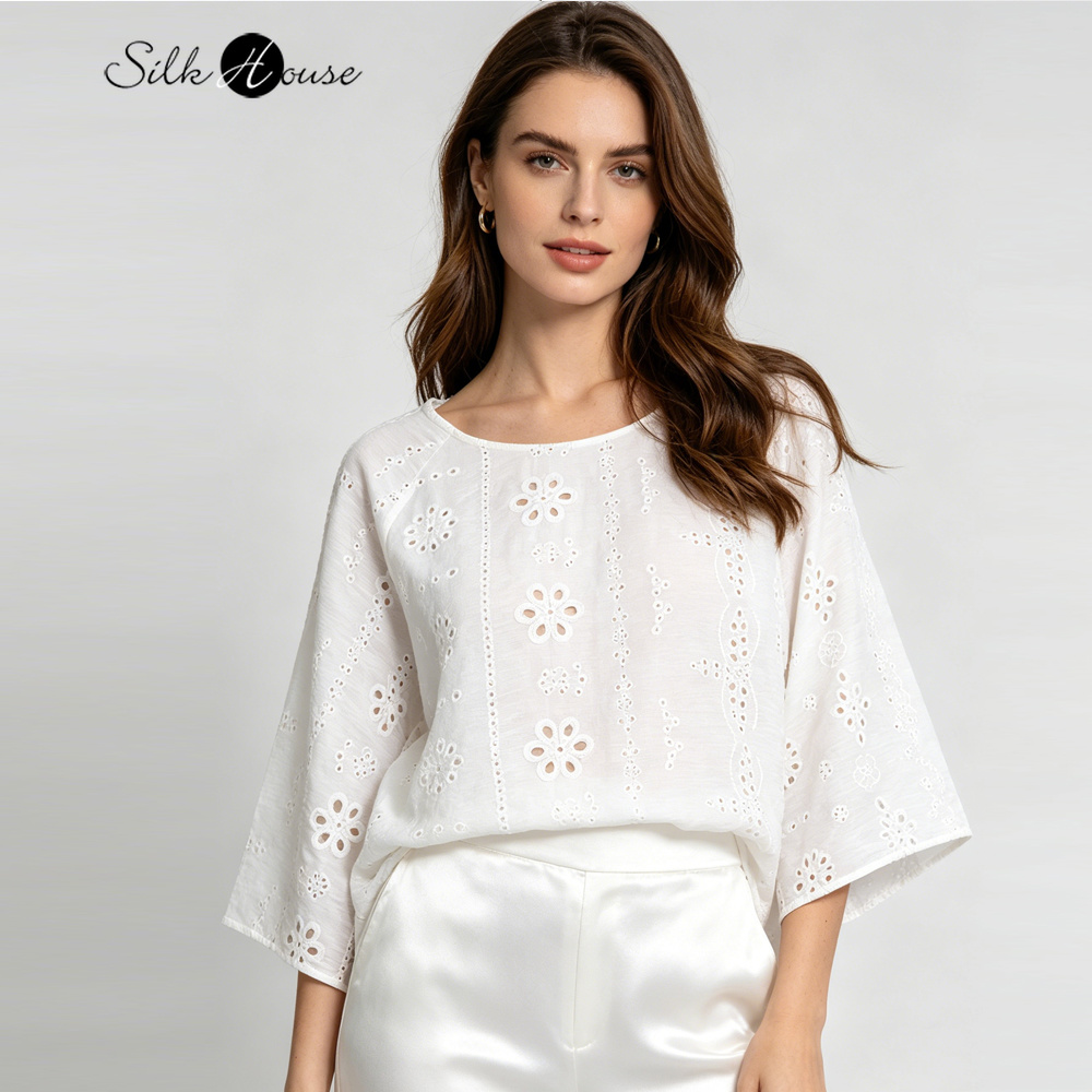 T-shirt a maniche a tre quarti - Embroidery Jersey recensione e prezzo