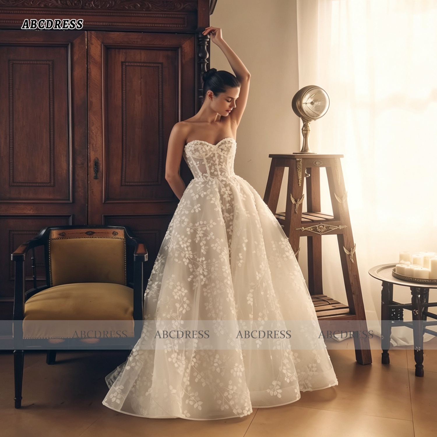 LINDO NOIVA Abito da sposa cor - Embroidery Organza recensione e prezzo