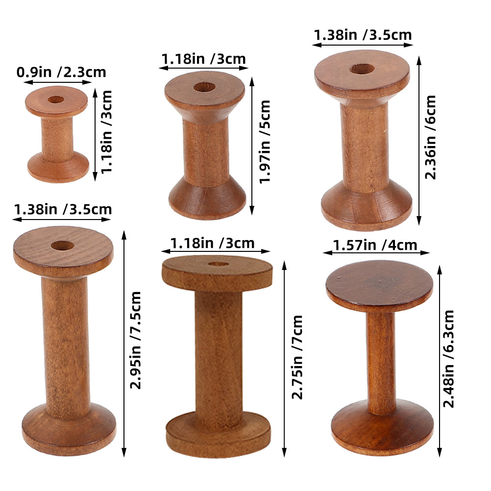 6 bobine in legno vintage, rea - Embroidery Yarn recensione e prezzo