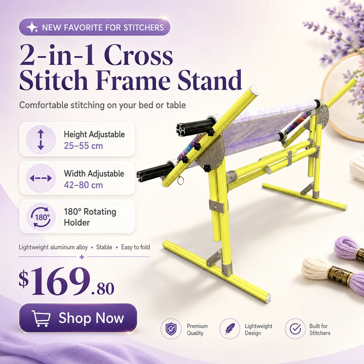 Supporto regolabile in allumin - Embroidery Frame recensione e prezzo